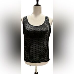 Authentic Burberry London logo printed black tank L